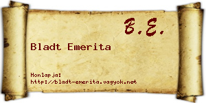 Bladt Emerita névjegykártya